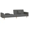 vidaXL 2-Seater Sofa Bed with Two Pillows Dark Grey Fabric