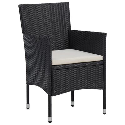 vidaXL Garden Dining Chairs 2pcs Poly Rattan Black, black vidaXL Garden Dining Chairs 2pcs Poly Rattan Black