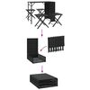 vidaXL 5 Piece Garden Dining Set Foldable Black Poly Rattan