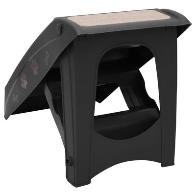 vidaXL Folding Dog Stairs Black 62x40x49.5 cm, black vidaXL Folding Dog Stairs Black 62x40x49.5 cm