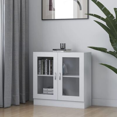 vidaXL Vitrine Cabinet White 82.5x30.5x80 cm Engineered Wood