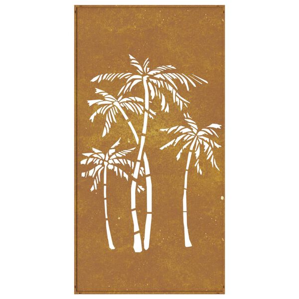 vidaXL Garden Wall Decoration 105x55 cm Corten Steel Palm Tree Design