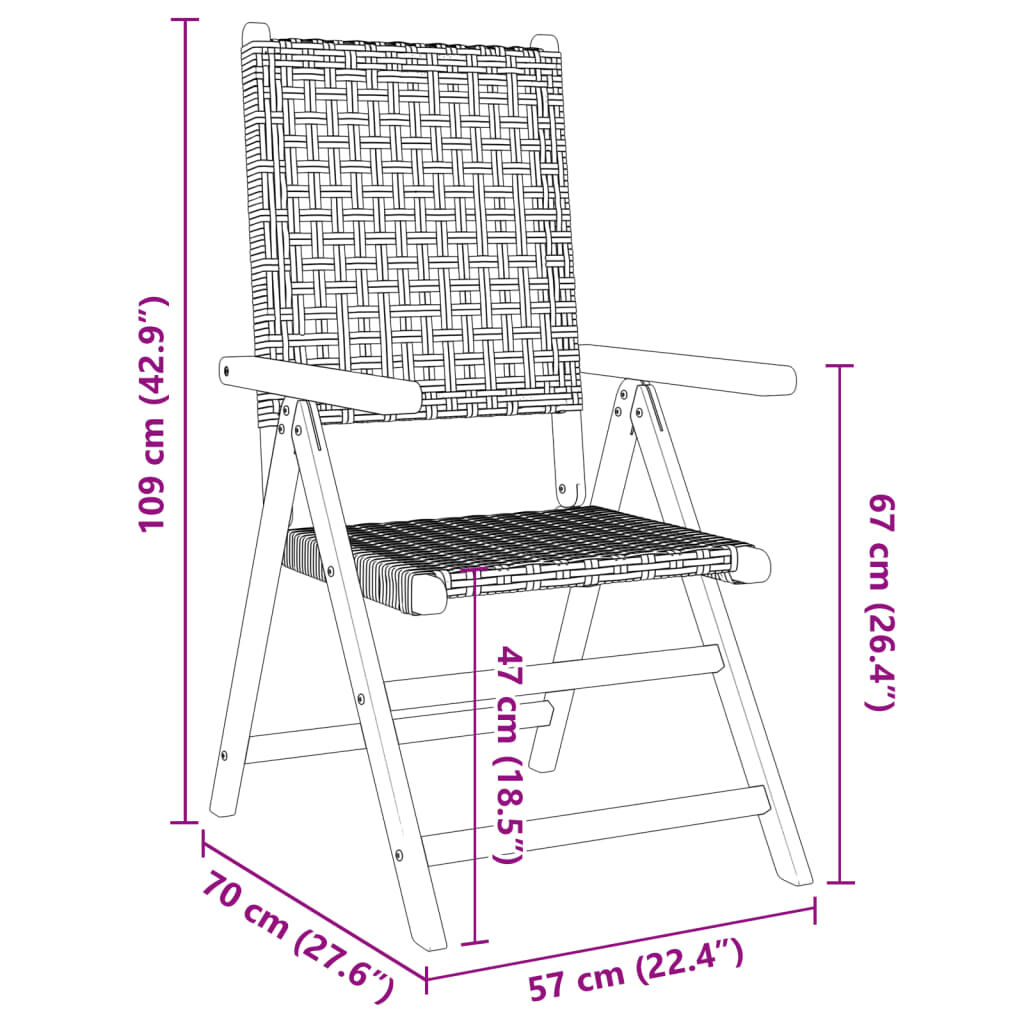 vidaXL 7 Piece Garden Dining Set Grey Poly Rattan and Solid Wood
