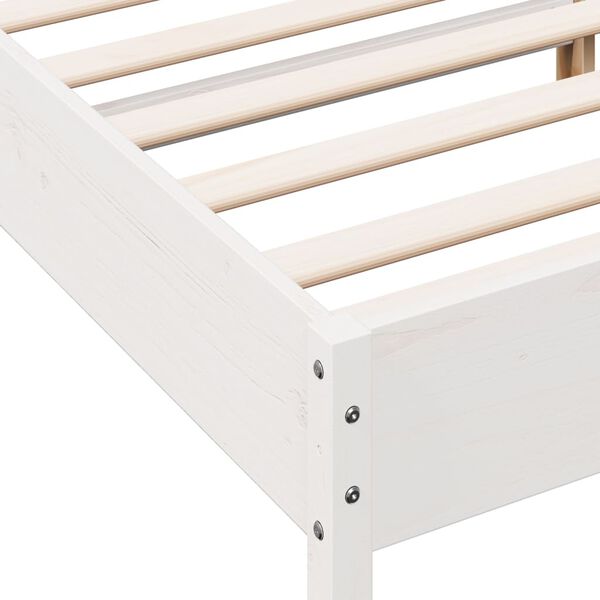 vidaXL Bed Frame without Mattress White 180x200 cm Super King Solid Wood Pine
