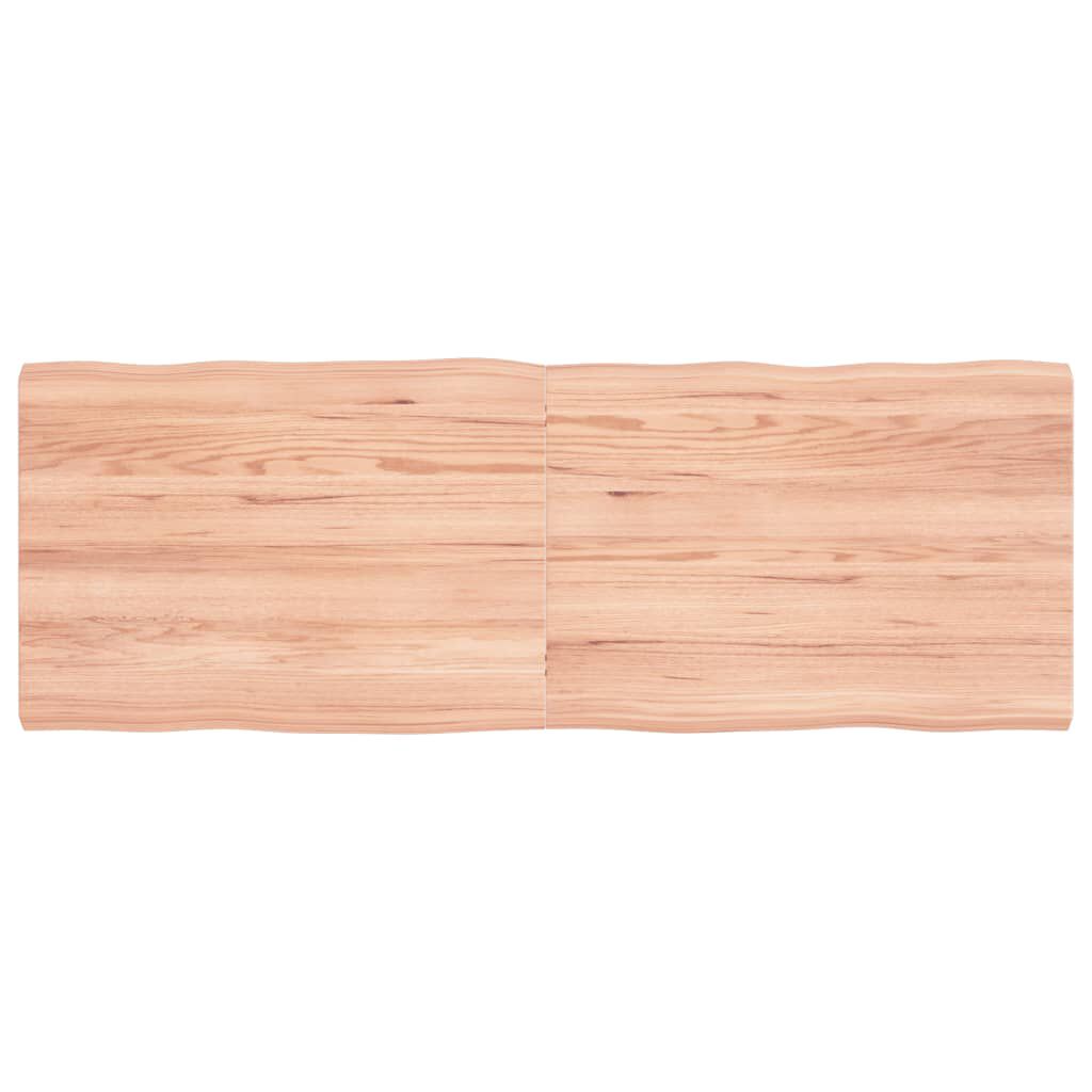 vidaXL Table Top Light Brown 140x50x(2-4)cm Treated Solid Wood Live Edge
