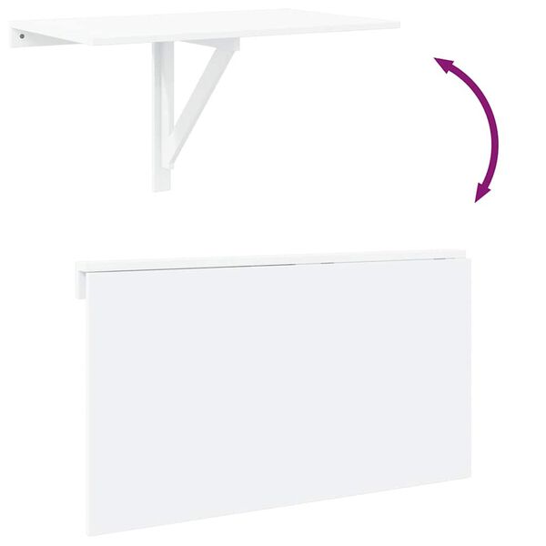 vidaXL Folding Wall Table White 100x60 cm