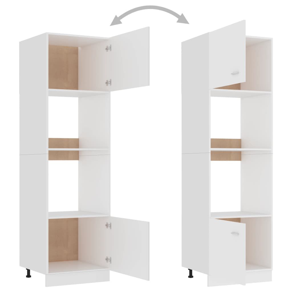 vidaXL Microwave Cabinet Lyon White 60x57x207 cm Engineered Wood