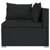 vidaXL 3 Piece Garden Lounge Set with Cushions Black Poly Rattan