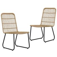 vidaXL Garden Chairs 2 pcs Poly Rattan Oak, oak vidaXL Garden Chairs 2 pcs Poly Rattan Oak