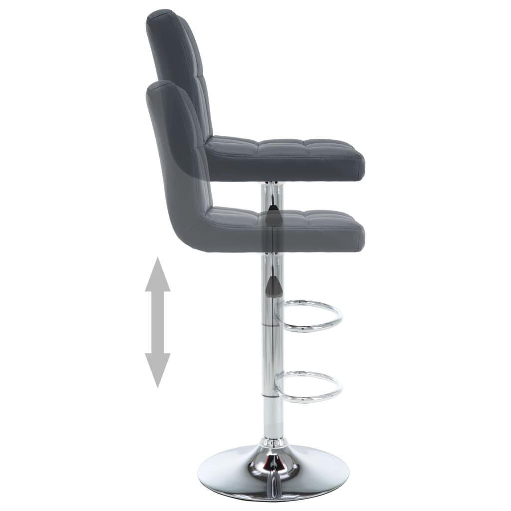 vidaXL Bar Stools 2 pcs Grey Faux Leather