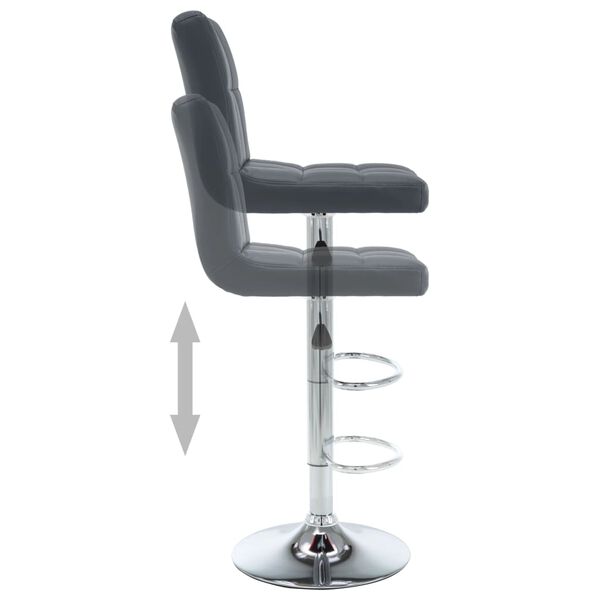vidaXL Bar Stools 2 pcs Grey Faux Leather