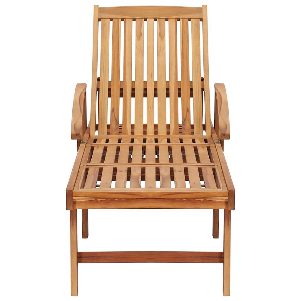 vidaXL Sun Loungers 2 pcs with Table Solid Teak Wood