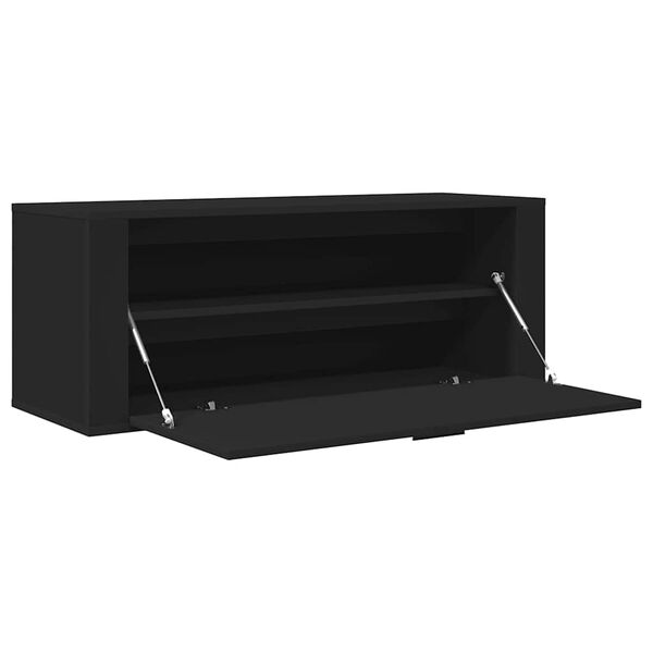 vidaXL Wall Shoe Cabinet Black 100x35x38 cm Engineered Wood