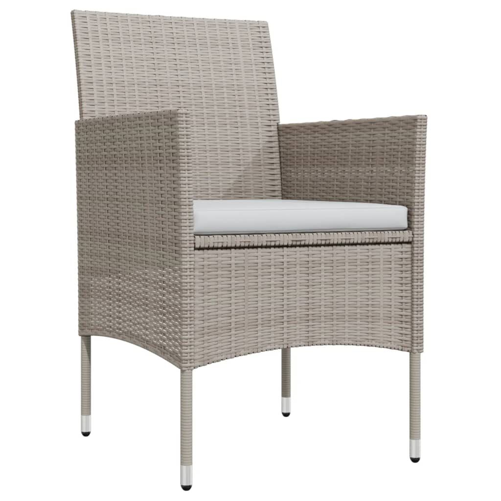 vidaXL 3 Piece Garden Dining Set with Cushions Beige and Black
