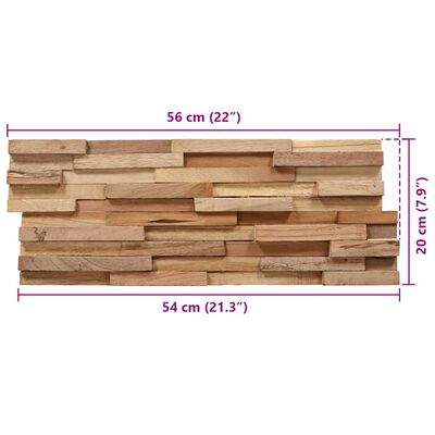 vidaXL 3D Wall Cladding Panels 10 pcs 1.08 m² Solid Teak Wood,  vidaXL 3D Wall Cladding Panels 10 pcs 1.08 m² Solid Teak Wood