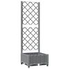 vidaXL Garden Planter with Trellis Blue Grey 40x40x136 cm PP