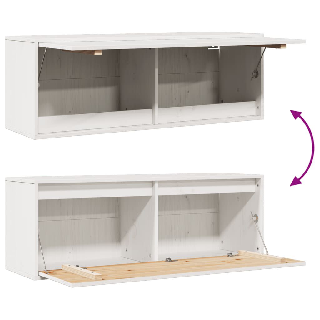 vidaXL Wall Cabinet White 100x30x35 cm Solid Wood Pine