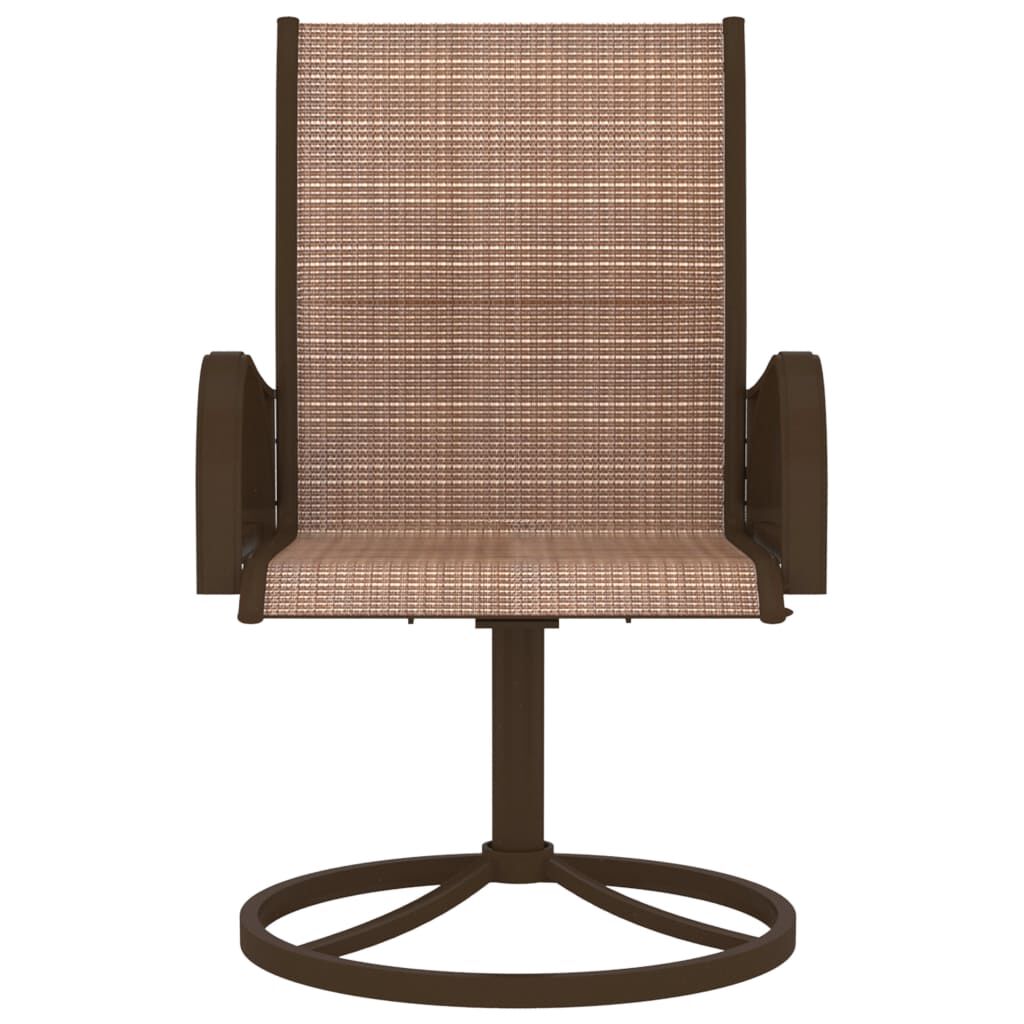 vidaXL Garden Swivel Chairs 2 pcs Textilene and Steel Brown