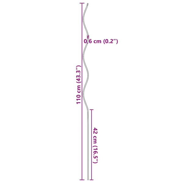 vidaXL 5 pcs Spiral Plant Supports 110 cm Galvanised Steel