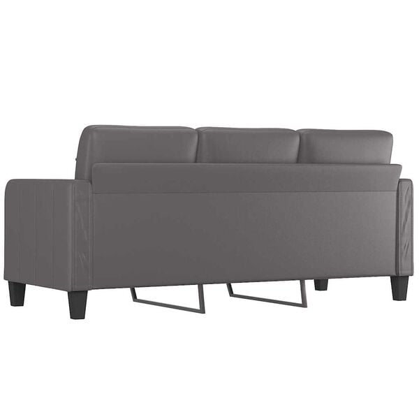 vidaXL 3-Seater Sofa Grey 180 cm Faux Leather