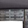 vidaXL 7 Piece Garden Bar Set with Cushions Poly Rattan Grey