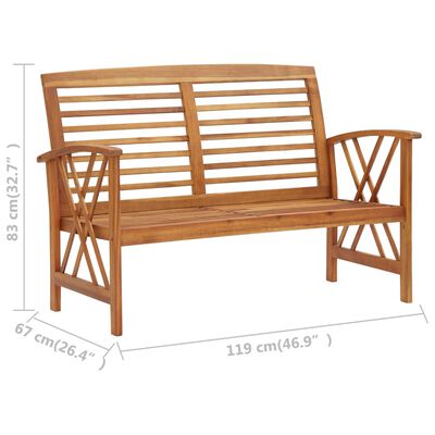 vidaXL 2 Piece Garden Lounge Set Solid Acacia Wood, brown vidaXL 2 Piece Garden Lounge Set Solid Acacia Wood