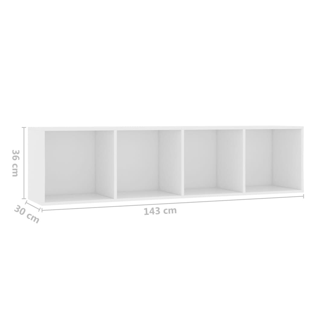 vidaXL Book Cabinet/TV Cabinet White 143x30x36 cm