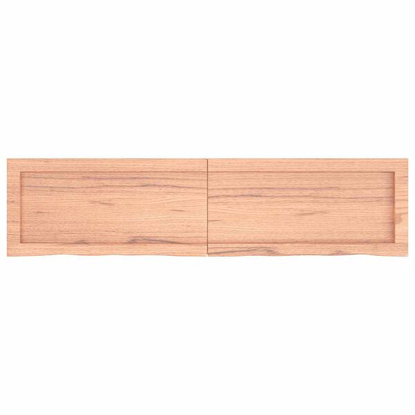 vidaXL Wall Shelf Light Brown 120x30x(2-4) cm Treated Solid Wood Oak