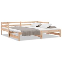 vidaXL Pull-out Day Bed without Mattress Solid Wood Pine 90x200 cm,  vidaXL Pull-out Day Bed without Mattress Solid Wood Pine 90x200 cm