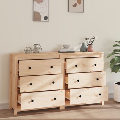 vidaXL Sideboard 140x35x80 cm Solid Wood Pine, natural vidaXL Sideboard 140x35x80 cm Solid Wood Pine