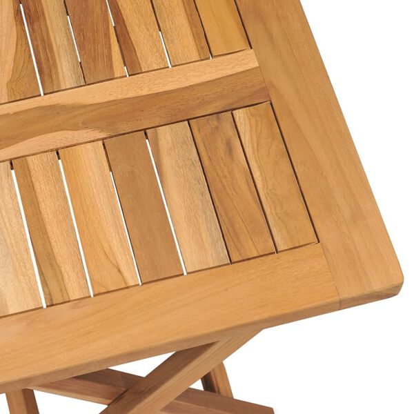vidaXL Sun Lounger with Table Solid Teak Wood