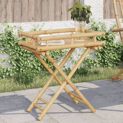 vidaXL Folding Tray Table 60x40x68 cm Bamboo,  vidaXL Folding Tray Table 60x40x68 cm Bamboo