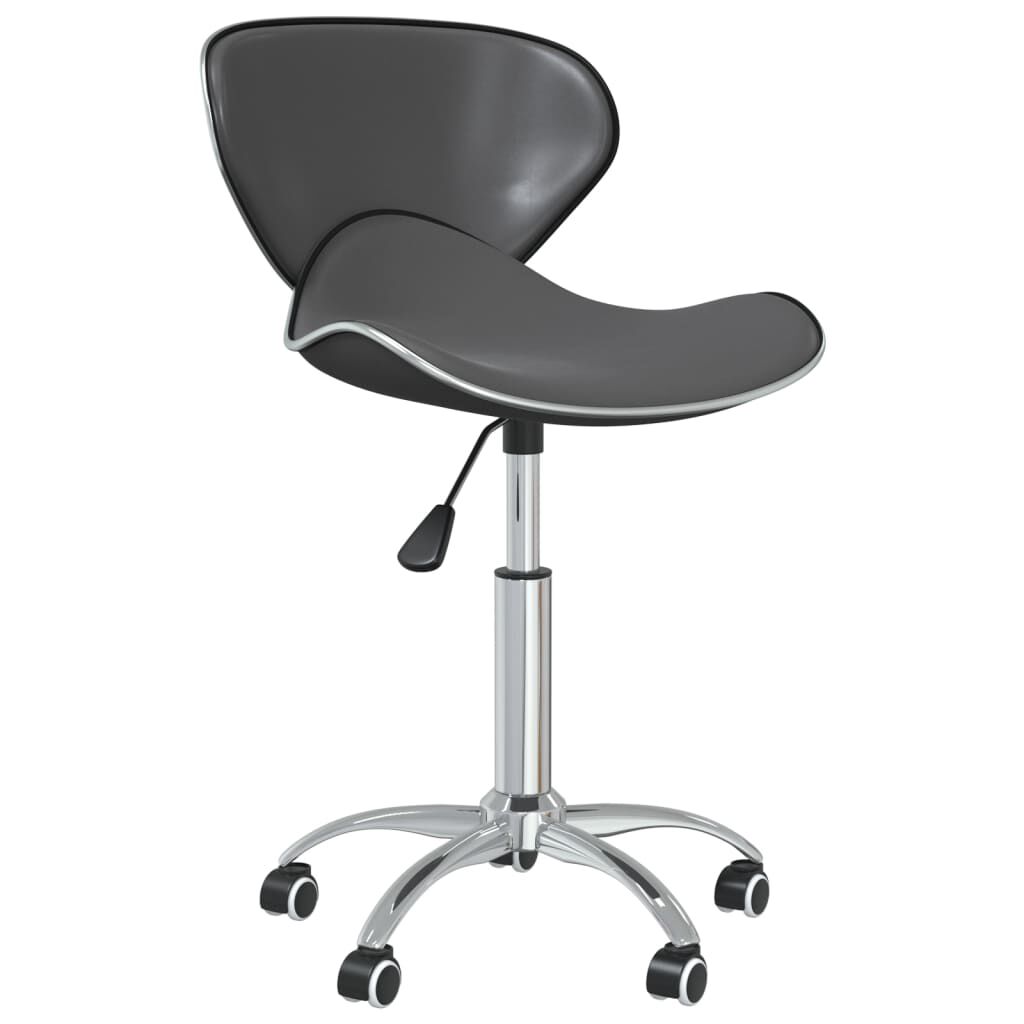 vidaXL Swivel Dining Chairs 2 pcs Grey Faux Leather
