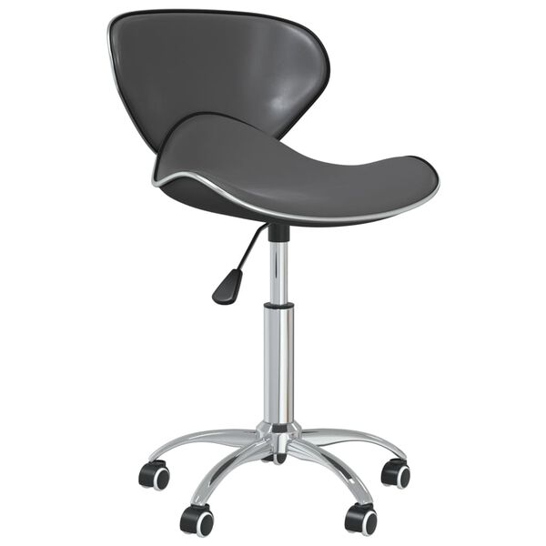 vidaXL Swivel Dining Chairs 2 pcs Grey Faux Leather