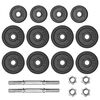 vidaXL 18 Piece Dumbbell Set 30 kg Cast Iron
