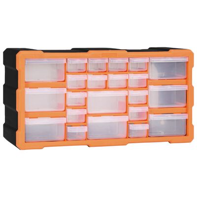 vidaXL Multi-drawer Organiser with 22 Drawers 49x16x25.5 cm, orange and black vidaXL Multi-drawer Organiser with 22 Drawers 49x16x25.5 cm