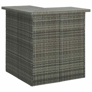 vidaXL Bar Table | Grey | PE rattan, steel | Corner | Bar Table | Rectangular