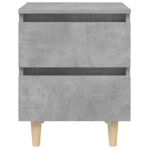 vidaXL Bed Cabinets & Solid Pinewood Legs 2 pcs Concrete Grey 40x35x50 cm