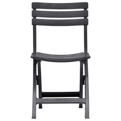 vidaXL Folding Garden Chairs 2 pcs Plastic Anthracite, anthracite vidaXL Folding Garden Chairs 2 pcs Plastic Anthracite