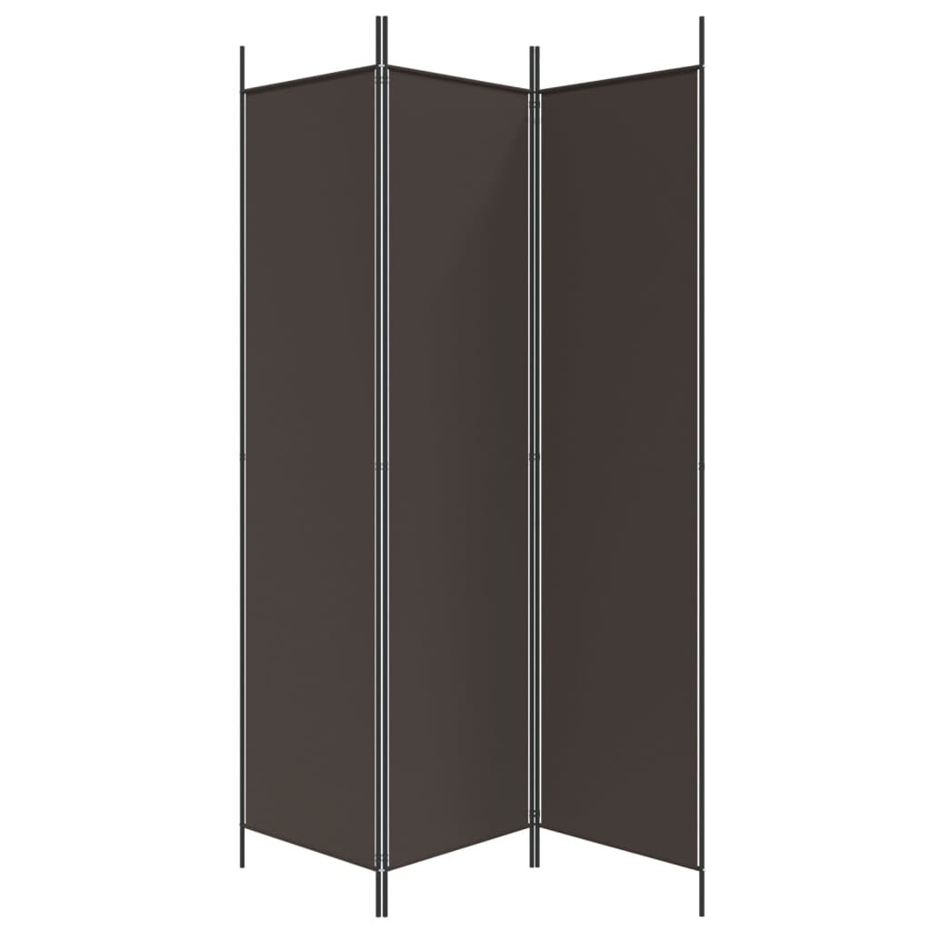 vidaXL 3-Panel Room Divider Brown 150x200 cm Fabric