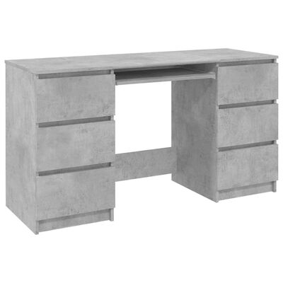vidaXL Writing Desk Concrete Grey 140x50x77 cm Engineered Wood, concrete grey vidaXL Writing Desk Concrete Grey 140x50x77 cm Engineered Wood