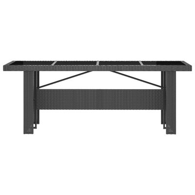 vidaXL 7 Piece Outdoor Dining Set with Cushions Poly Rattan Black
