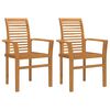 vidaXL Stacking Dining Chairs 2 pcs Solid Teak