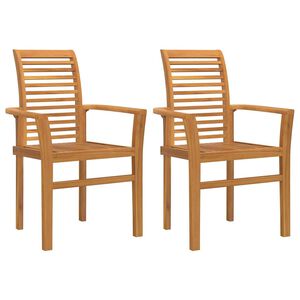 vidaXL Stacking Dining Chairs 2 pcs Solid Teak