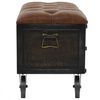 vidaXL Storage Bench 80.5x41x50 cm Solid Wood and Artificial Leather