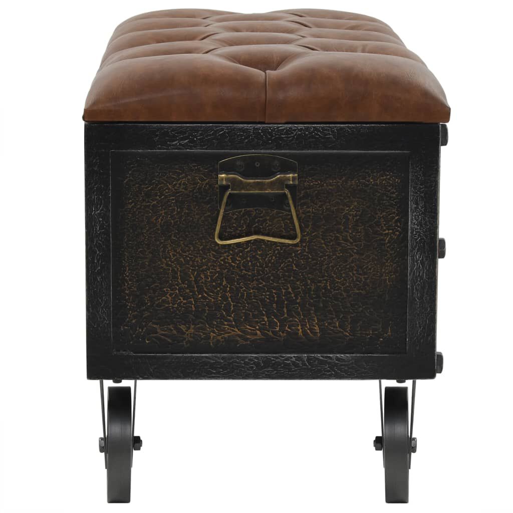 vidaXL Storage Bench 80.5x41x50 cm Solid Wood and Artificial Leather