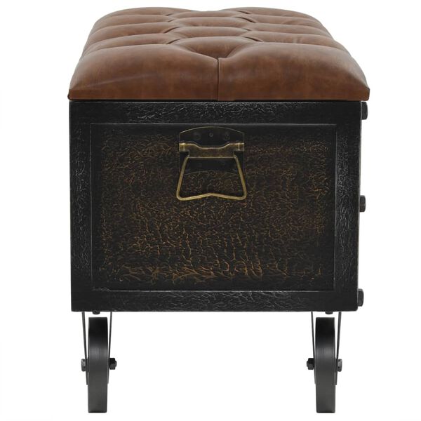 vidaXL Storage Bench 80.5x41x50 cm Solid Wood and Artificial Leather