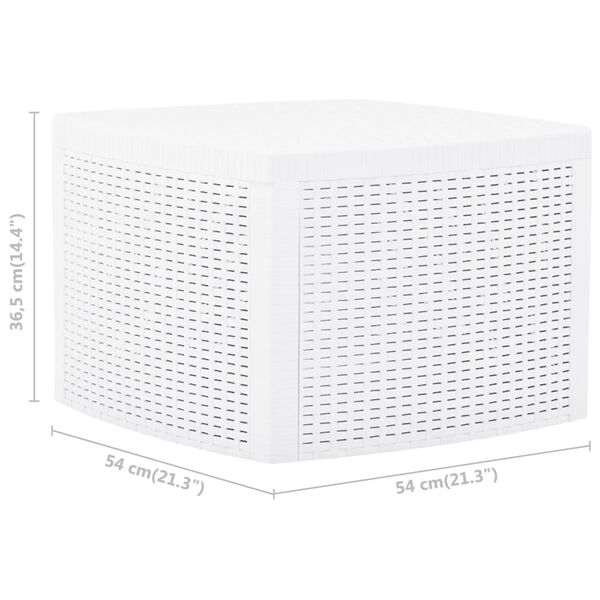 vidaXL Side Table White 54x54x36.5 cm Plastic