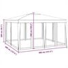 vidaXL Party Tent with 8 Mesh Sidewalls Blue 4x4 m HDPE