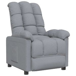 vidaXL Recliner Chair Light Grey Fabric